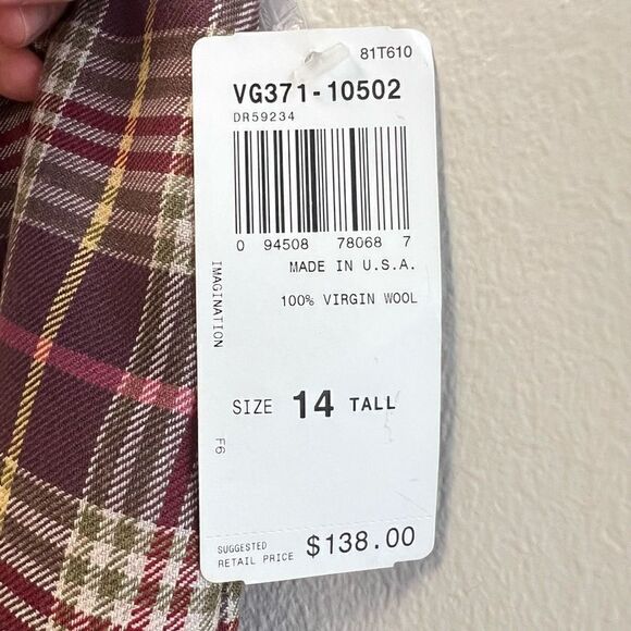 VTG Pendleton Women’s 14 Tall Plaid Multicolored A Line MIDI Skirt Wool USA NWT - Picture 7 of 11